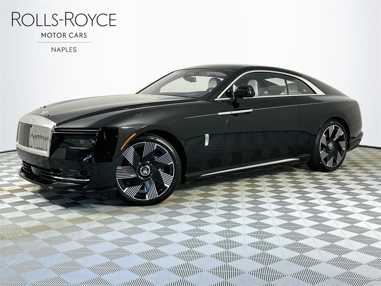 2026 Rolls-Royce Spectre Base in Black Diamond — front three-quarter view