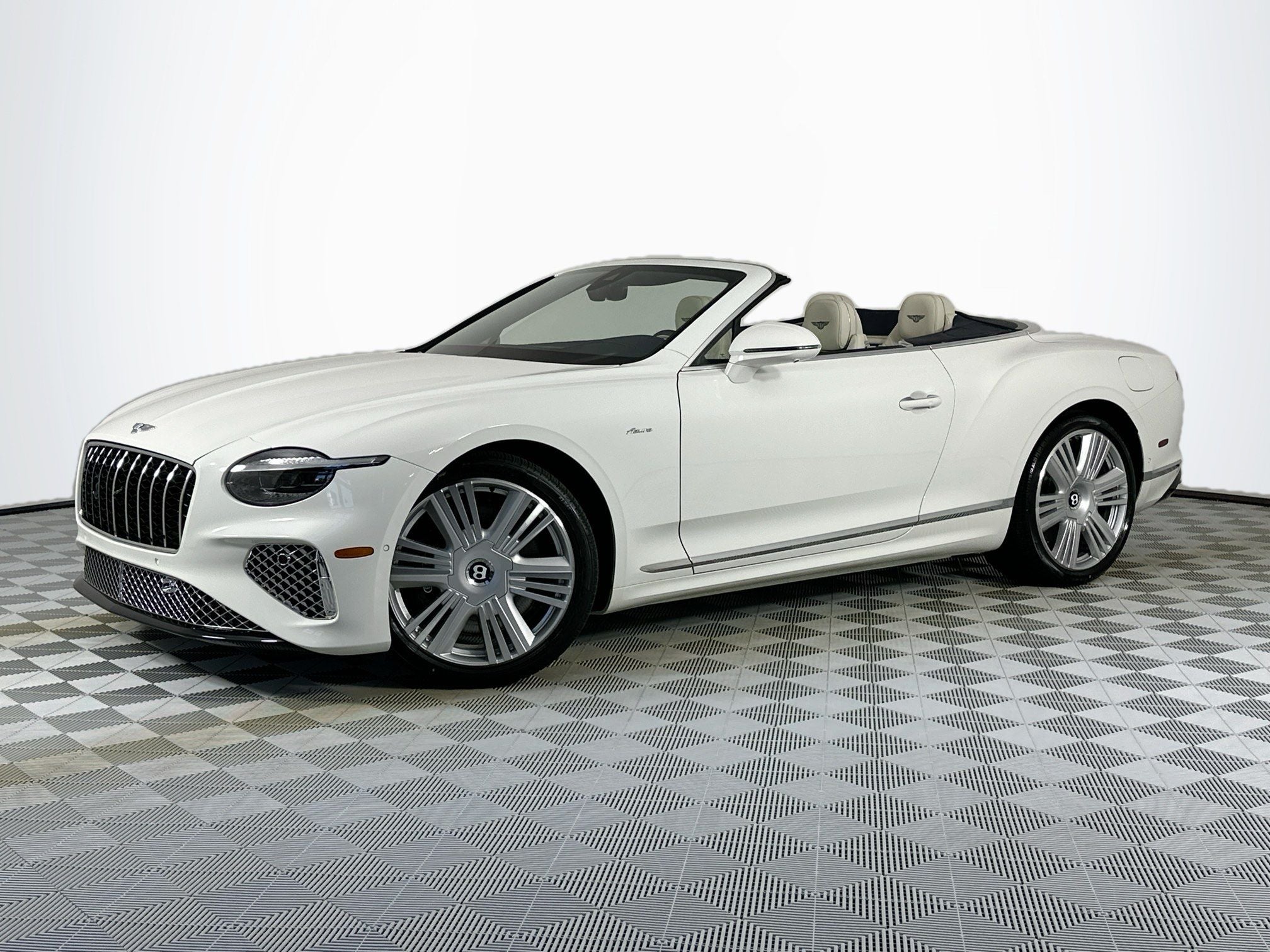 2026 Bentley Continental GTC Base in Glacier White — front three-quarter view
