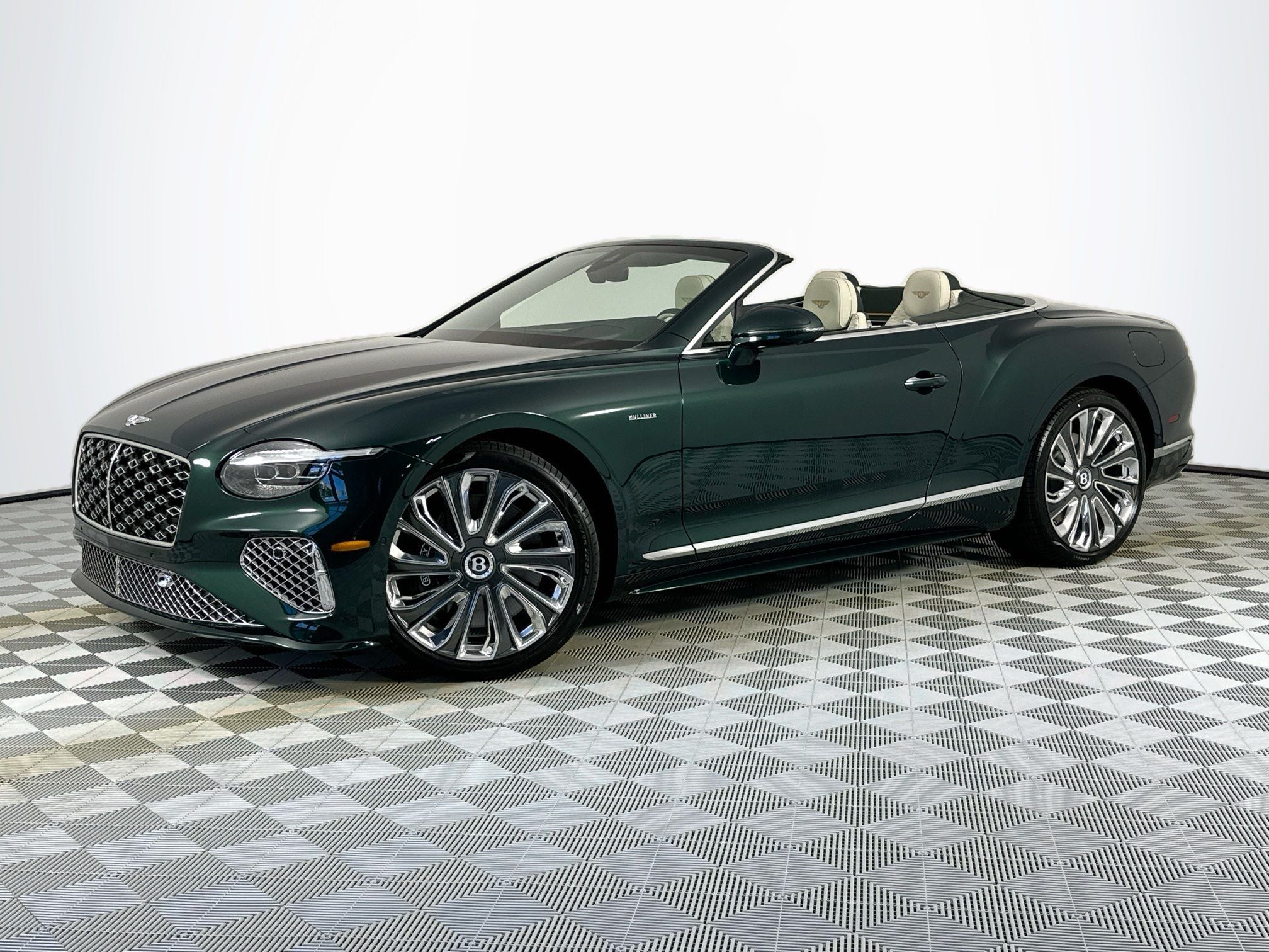 2026 Bentley Continental GTC Mulliner in Viridian — front three-quarter view