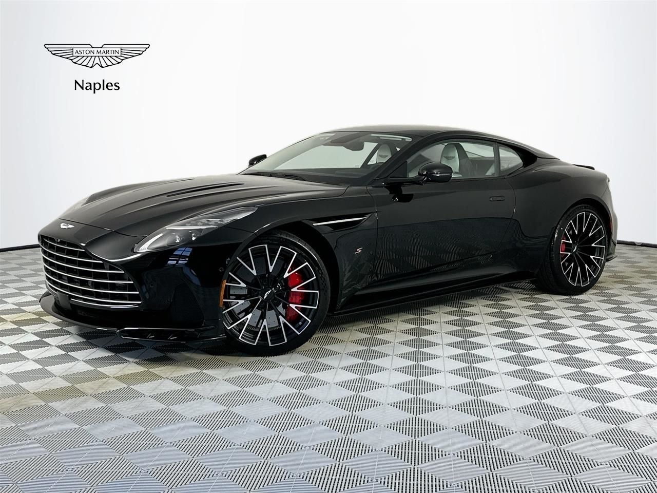 2026 Aston Martin DB12 S in Jet Black — front three-quarter view