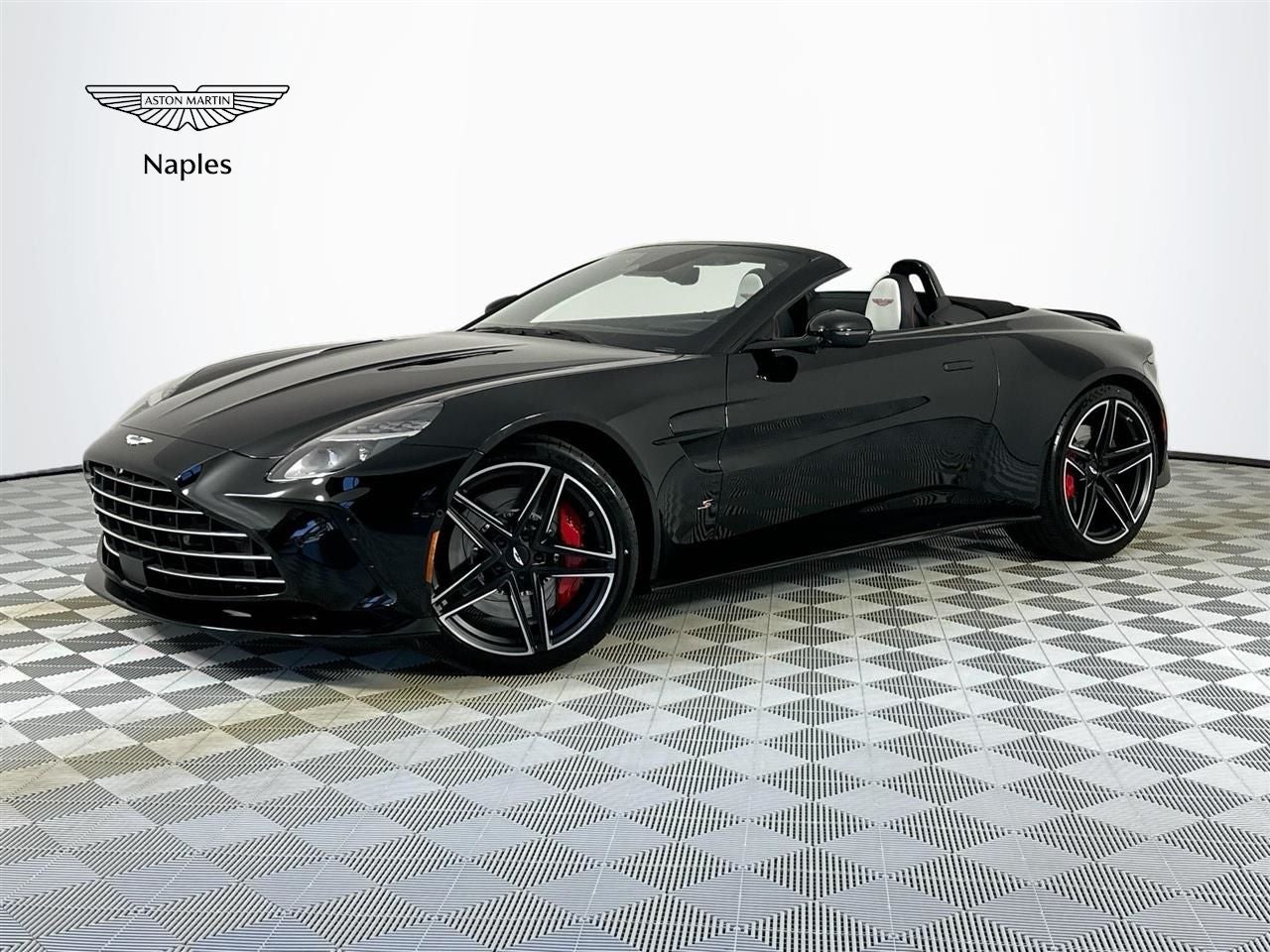 2026 Aston Martin Vantage S Roadster in Jet Black — front three-quarter view