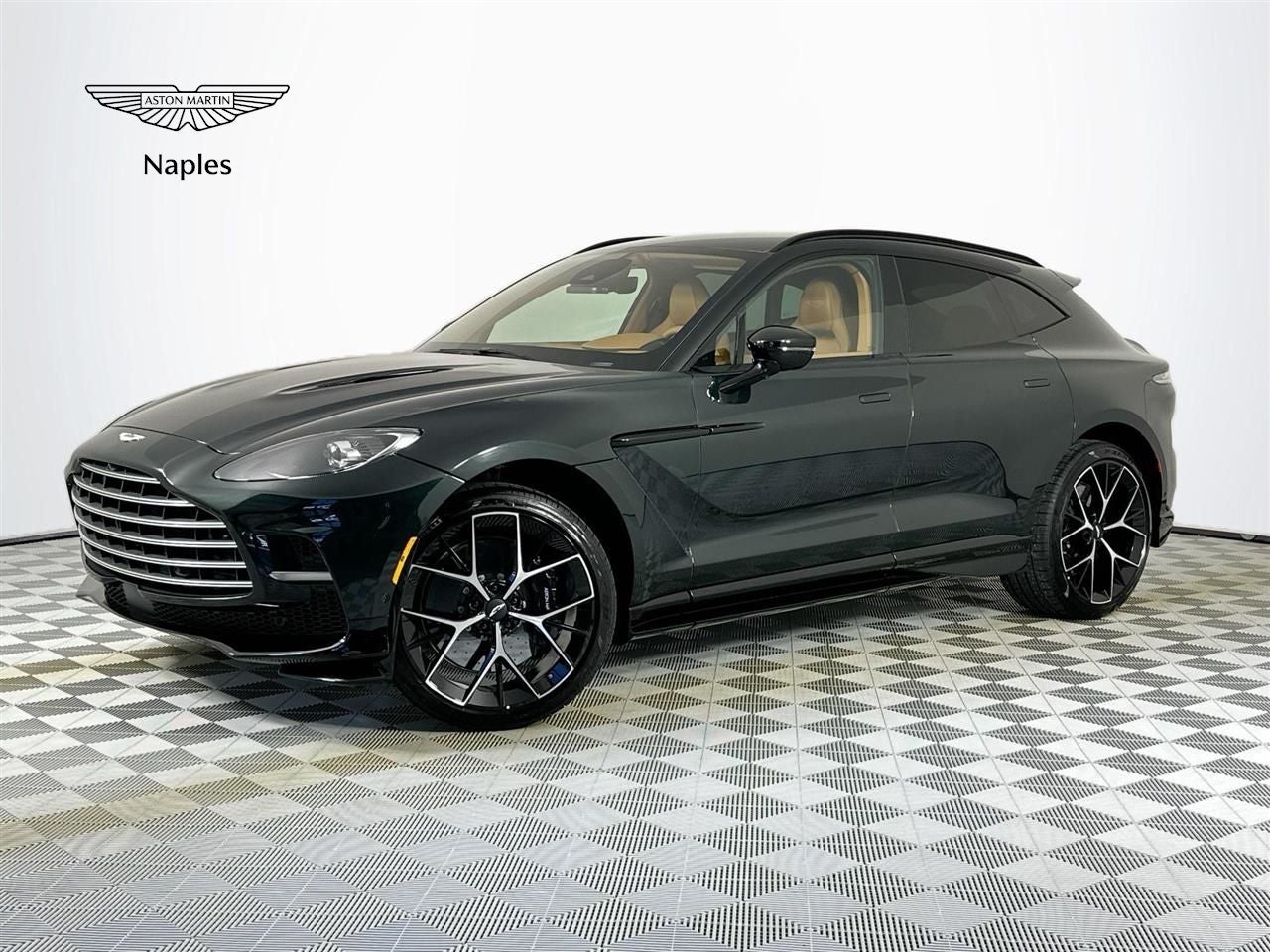 2026 Aston Martin DBX 707 in Ghillies Green — front three-quarter view
