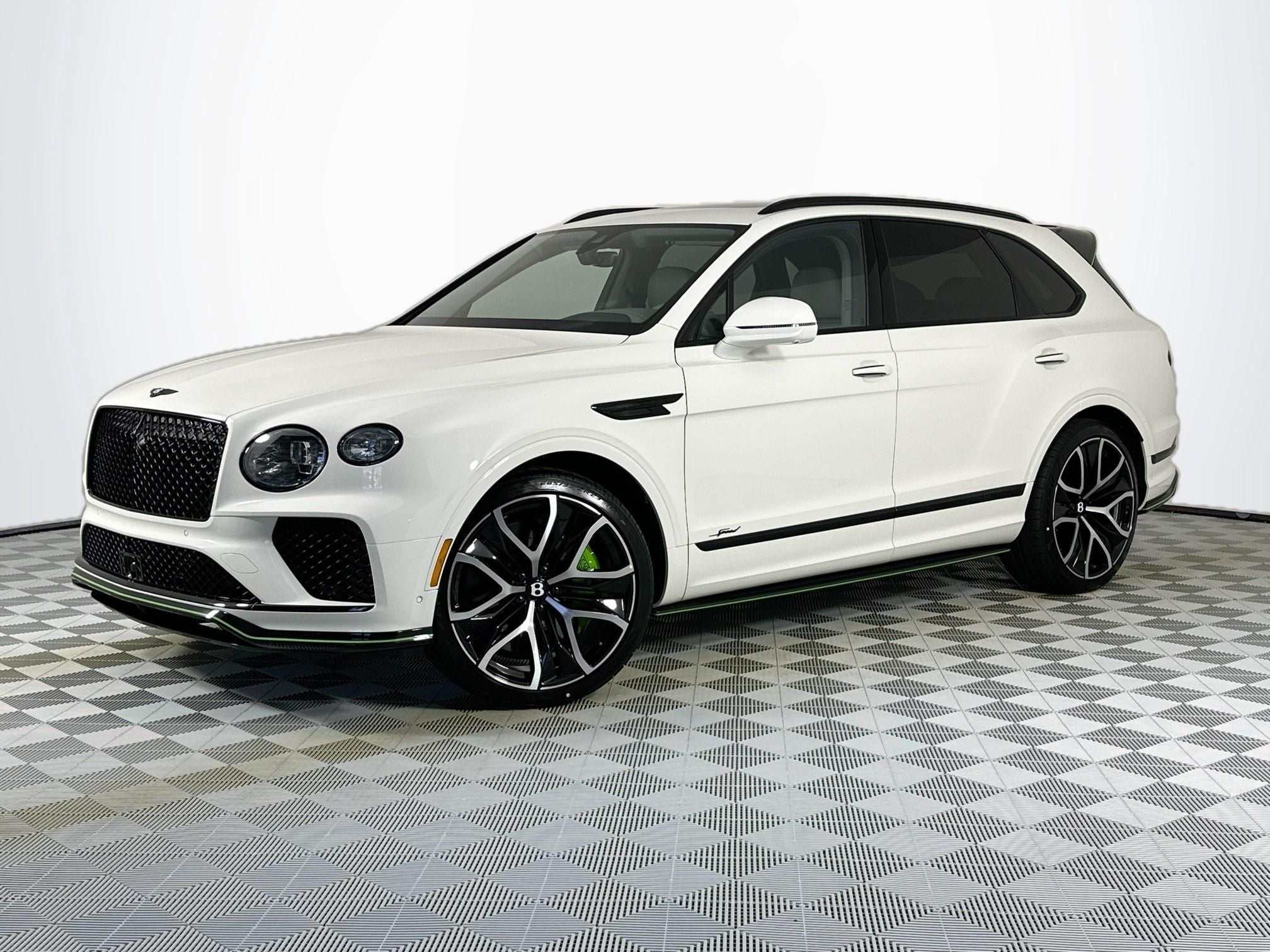 2026 Bentley Bentayga Speed in Glacier White — front three-quarter view