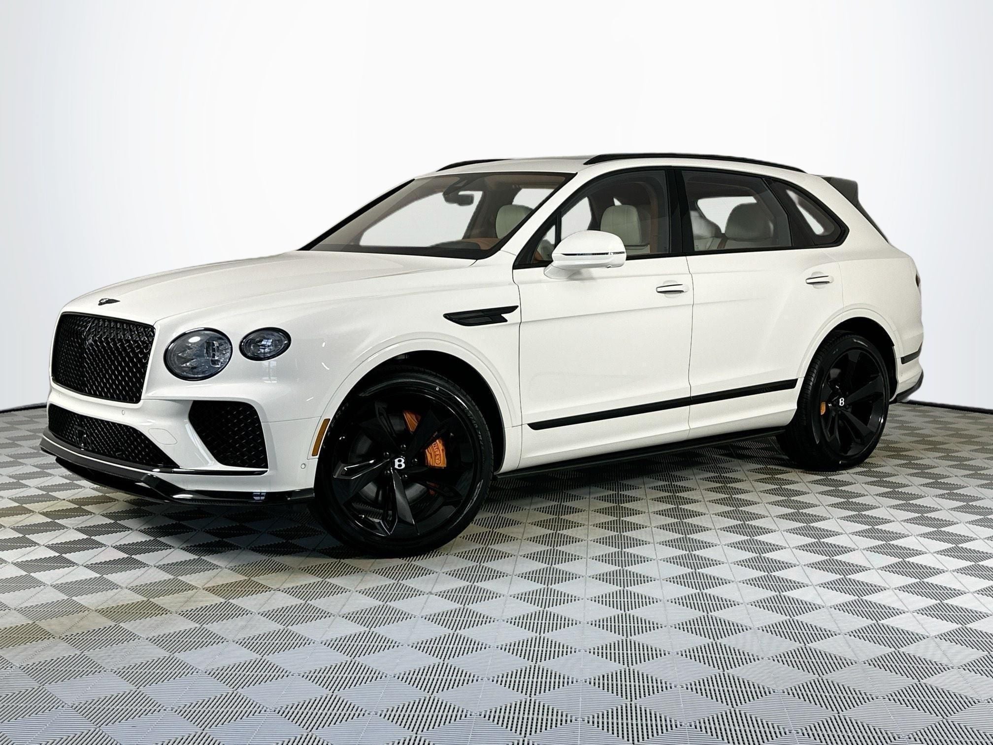 2026 Bentley Bentayga V8 in Glacier White — front three-quarter view