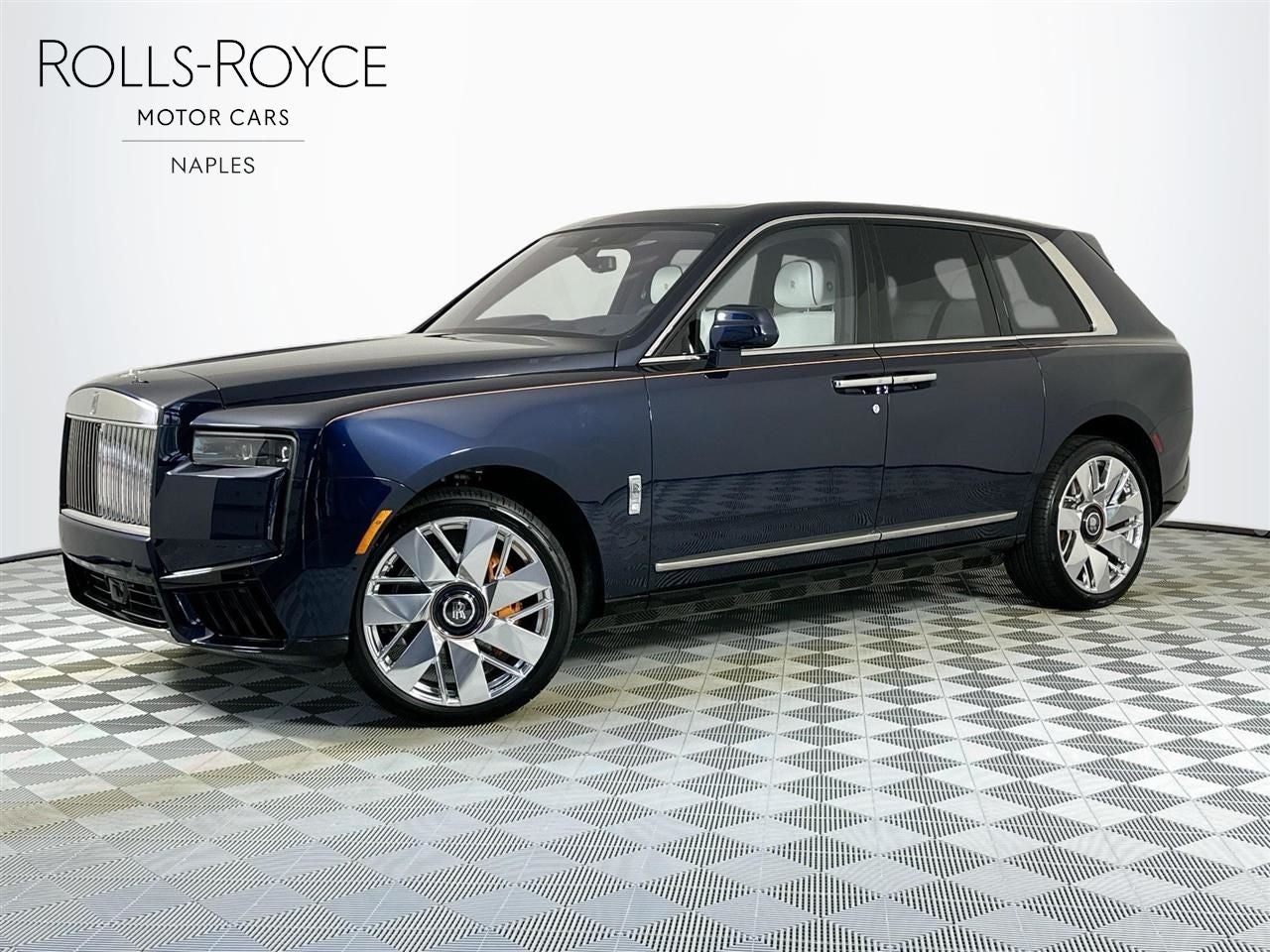2027 Rolls-Royce Cullinan in Midnight Sapphire — front three-quarter view