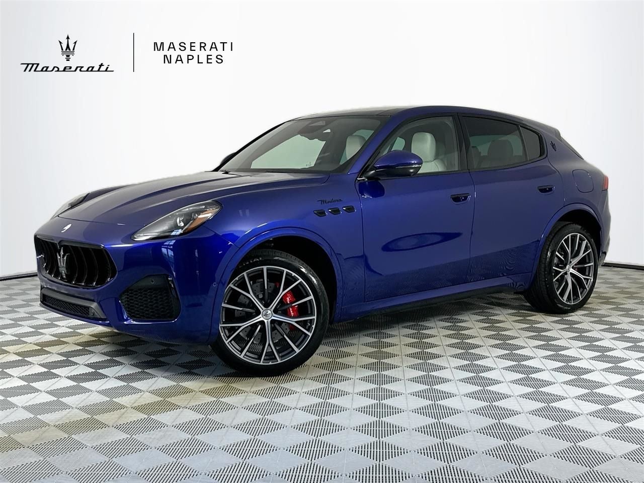 2026 Maserati Grecale Modena in Blue — front three-quarter view