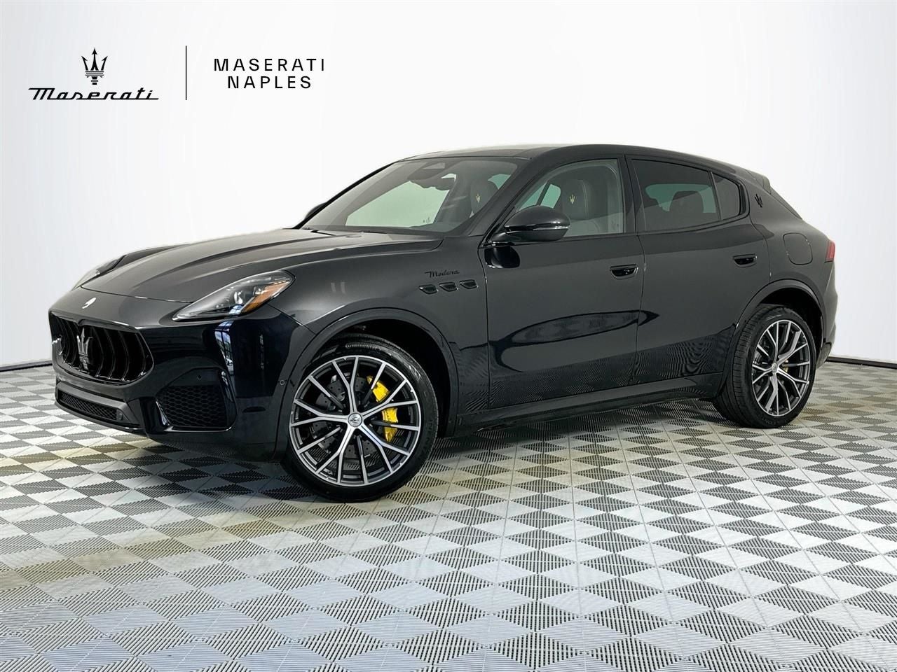 2026 Maserati Grecale Modena in Nero Tempesta Metallic — front three-quarter view